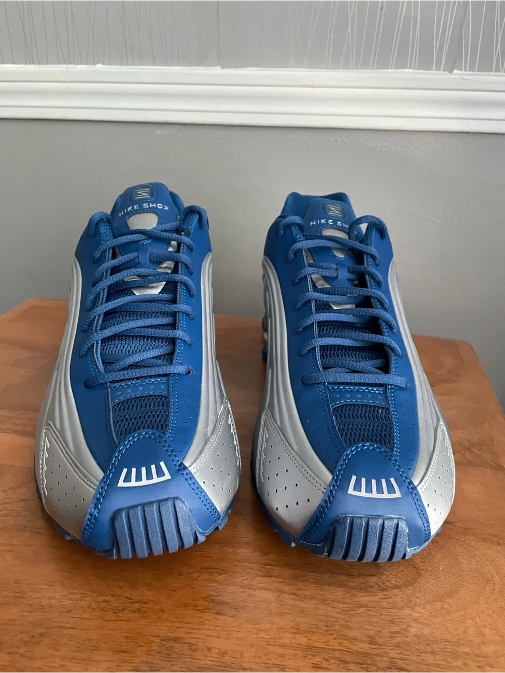 Nike Shox R4 Metallic Silver Team Royal Blue Men’s Size 14 Sneakers HQ1988-009 N